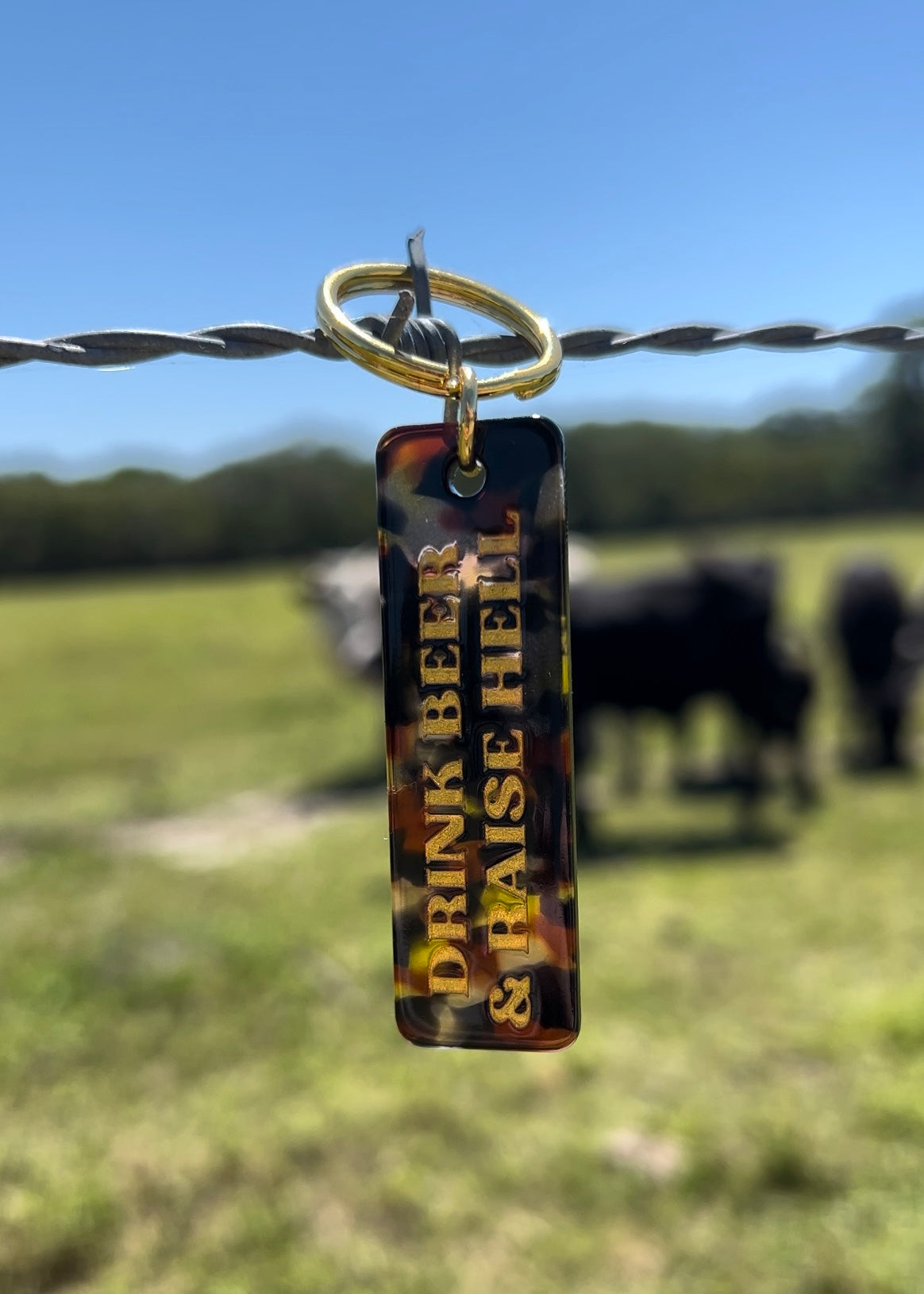 Drink Beer Raise Hell Keychain