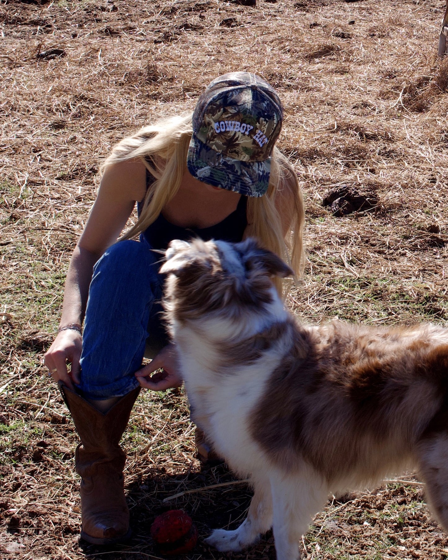 Camo Cowboy Hat Trucker Hat