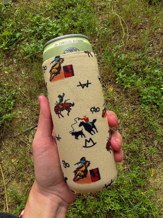 Vintage Cowboy Tall Koozie